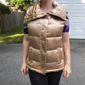 Talbots Petites gold puffer vest